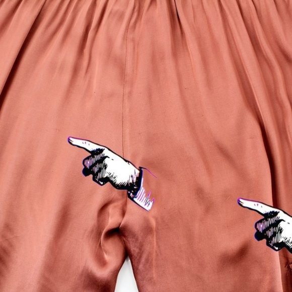 Young Fabulous & Broke Cargo Pants Silky Satin Joggers Drawstring M - Picture 13 of 14